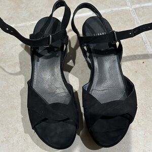 Stuart Weitzman Black Strappy Sandals